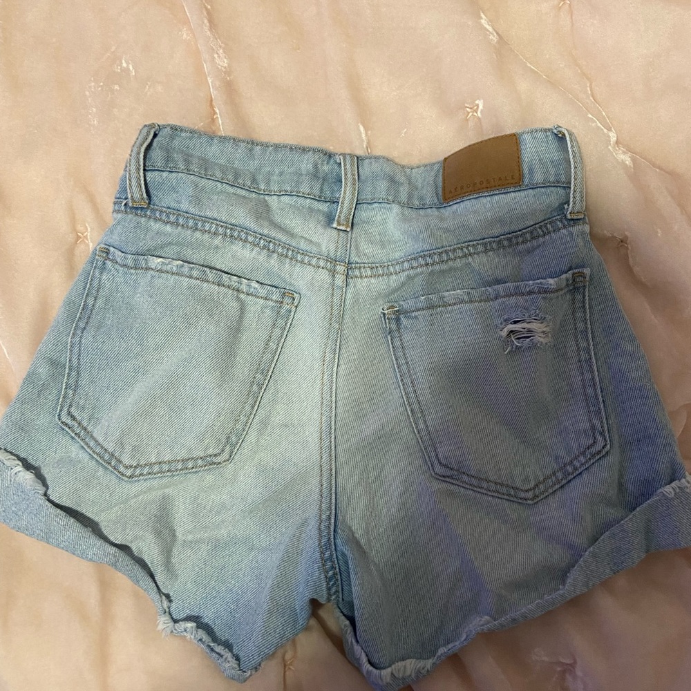 aeropostale super high waisted mom distressed short mom shorts